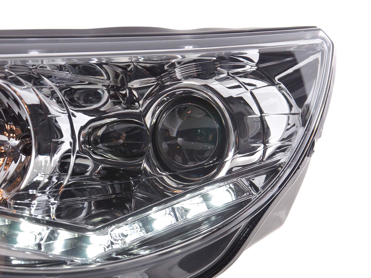 Scheinwerfer Set Daylight LED TFL-Optik VW Tiguan 07-11 chrom Scheinwerfer Set Daylight LED TFL-Optik VW Tiguan 07-11 chrom